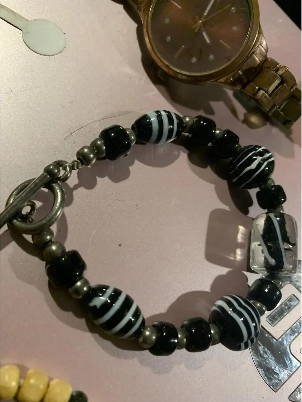 Black and White Beaded Bracelet